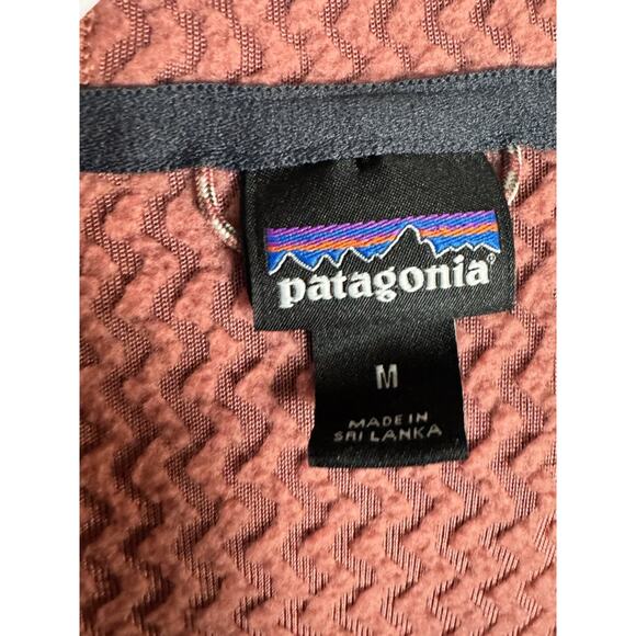 Patagonia Womens R1 Air Full Zip Hoody Rosehip Pink Jacquard Fleece Jacket Sz M - Picture 8 of 11